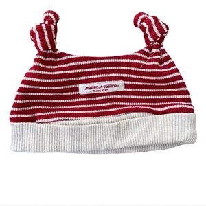 Vintage Christmas Radio Flyer Holiday Infant Baby Cotton Hat Red White Stripes